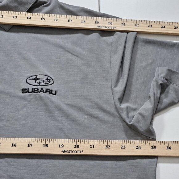 Callaway Polo Shirt Mens XL Gray Buttons Performance SS Subaru Logo Opti Dri - Picture 5 of 16